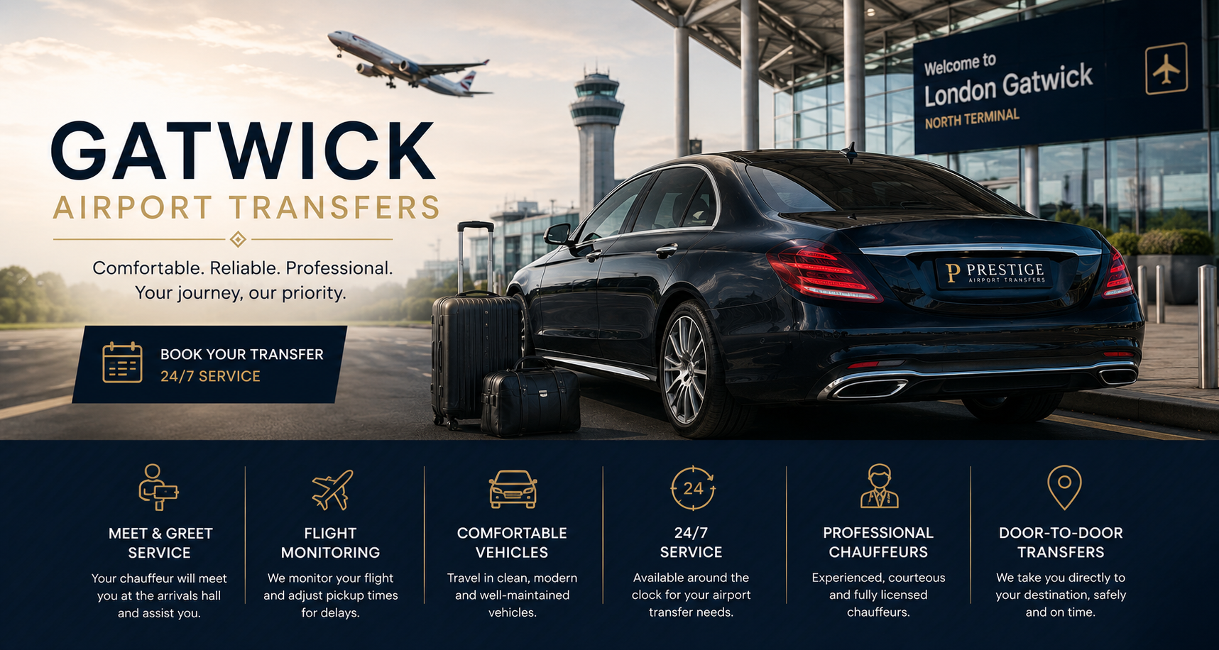 Book reliable Gatwick Airport transfers